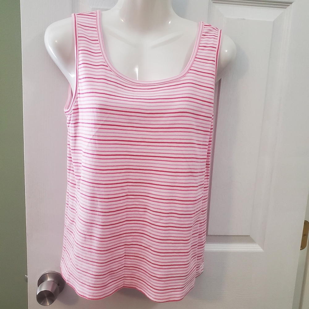 Pink striped tank top